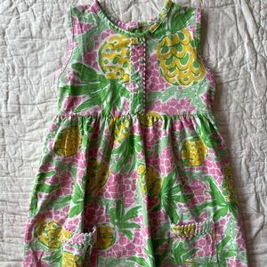 Tropical Pineapple Print Kids Dress